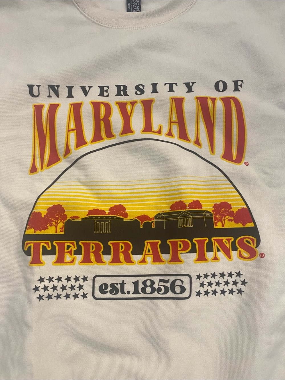 USCAPE Maryland Terrapins Crew Sweatshirt Cream Size M unisex